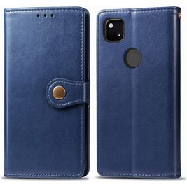 Mobigear Snap Button Housse Google Pixel 4a Etui Porte-Monnaie - Bleu