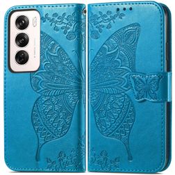 Mobigear Butterfly Housse OPPO Reno 12 Pro Etui Porte-Monnaie - Bleu