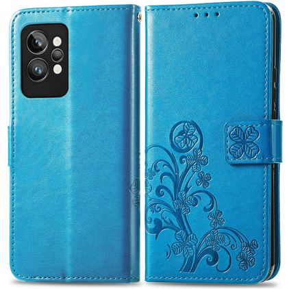 Mobigear Clover Housse Realme GT2 Pro Etui Porte-Monnaie - Bleu