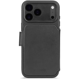Decoded Detachable Wallet Housse iPhone 17 Pro MagSafe Etui avec Coque Détachable en Cuir Véritable Porte-Monnaie - Noir