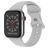 Mobigear Sport Dual Bracelet Silicone Apple Watch Fermeture à clou et passant - 49/46/45/44 mm - Gris