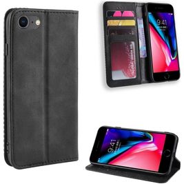 Mobigear Sensation Housse iPhone SE (2020) Etui Porte-Monnaie - Noir