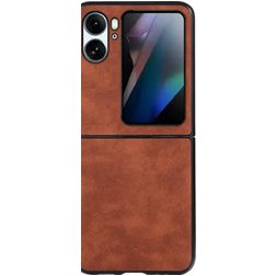 Mobigear Excellent Coque OPPO Find N2 Flip Coque arrière Rigide - Marron