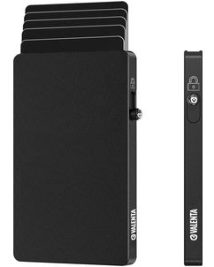 Valenta Cardprotector - Porte Cartes en en Aluminium - 7 Cartes - Compatible MagSafe - Noir