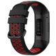 Mobigear Sport Plus Buckle Bracelet Silicone Fitbit Charge 3 Fermeture boucle ardillon - Noir / Rouge
