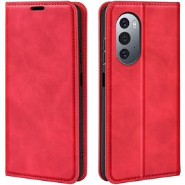 Mobigear Retro Slim Housse Motorola Edge X30 Etui Porte-Monnaie - Rouge