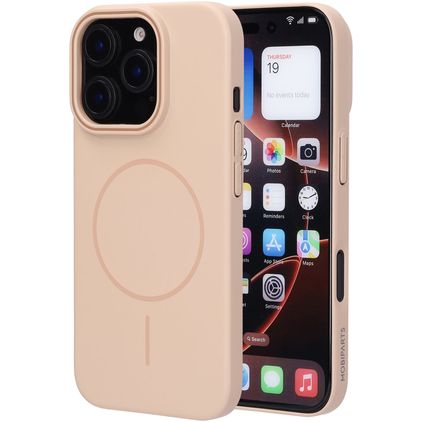 Mobiparts Slim Line Coque iPhone 16 Pro MagSafe Coque arrière Rigide - Dune Sand