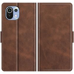 Mobigear Slim Magnet Housse Xiaomi Mi 11 Lite Etui Porte-Monnaie - Marron