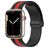 Mobigear Stripe Mag Bracelet Silicone Apple Watch Fermeture magnétique - 42/41/40/38 mm - Noir / Rouge