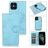 Mobigear Wallet iPhone 12 Coque Étui 2en1 avec coque amovible Portefeuille - Bleu layette