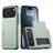 Mobigear Card iPhone 18 Pro Plastique rigide Coque arrière Antichoc avec porte-cartes - Dark Green