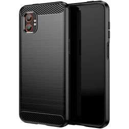 Mobigear Brushed Slim Samsung Galaxy Xcover 7 Pro TPU souple Coque arrière - Noir