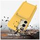 Mobigear Integrated Card Bag Solid Color Liquid Samsung Galaxy A35 Coque avec cordon en Silicone et Porte-Cartes - Jaune