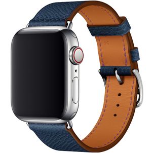 Mobigear Torino Bracelet Cuir Apple Watch Fermeture boucle ardillon - 49/46/45/44 mm - Dark Blue