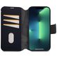 Decoded Detachable Wallet Housse iPhone 14 Etui avec Coque Détachable en Cuir Véritable Porte-Monnaie - Steel Blue