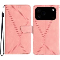 Mobigear Stitch Housse iPhone 17 Pro Max Etui Porte-Monnaie - Rose