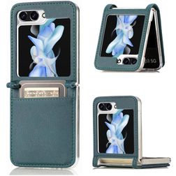 Mobigear Excellent Coque Samsung Galaxy Z Flip 5 Coque arrière Rigide avec Porte-Cartes - Vert