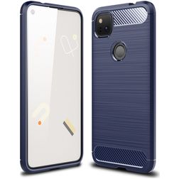 Mobigear Brushed Slim Coque Google Pixel 4a Coque arrière en TPU Souple - Bleu