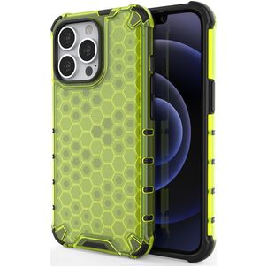 Mobigear Honeycomb Coque iPhone 14 Plus Coque arrière Rigide Anti-Chocs - Vert