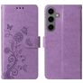 Mobigear Flowers Samsung Galaxy S24 FE Étui Portefeuille - Violet