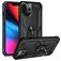 Mobigear Armor Ring Coque iPhone 14 Pro Max Coque arrière Rigide Anti-Chocs avec Anneau-Support - Noir