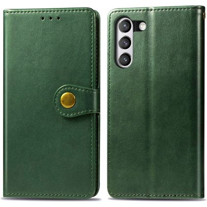 Mobigear Snap Button Samsung Galaxy S21 FE Étui Portefeuille - Vert