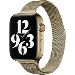 Mobigear Slim Loop Bracelet Milanais pour Apple Watch Fermeture magnétique - 49/46/45/44 mm - Or bronze