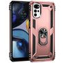 Mobigear Armor Ring Coque Motorola Moto G22 Coque arrière Rigide Anti-Chocs avec Anneau-Support - Rose doré