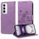Mobigear Flowers Housse OPPO Reno 12 Pro Etui Porte-Monnaie - Violet