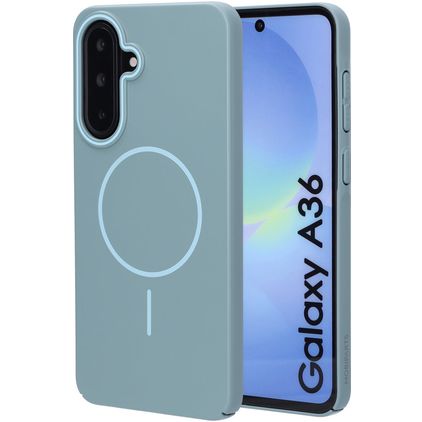 Mobiparts Slim Line Samsung Galaxy A36 MagSafe Plastique rigide Coque arrière - Sage Green