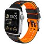 Mobigear Aero Armor Bracelet Silicone pour Apple Watch Fermeture boucle ardillon - 49/46/45/44 mm - Noir / Orange