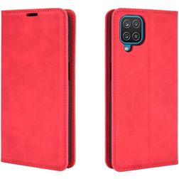 Mobigear Retro Slim Housse Samsung Galaxy A12 Etui Porte-Monnaie - Rouge