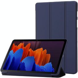 Mobigear Tri-Fold Gel Coque Samsung Galaxy Tab S11 Etui en TPU,Similicuir - Dark Blue