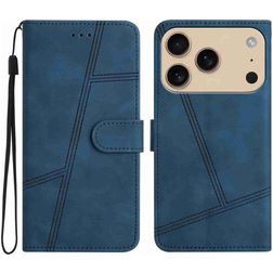 Mobigear Stitch Housse iPhone 17 Pro Etui Porte-Monnaie - Bleu