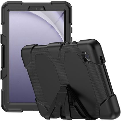 Xccess Survivor Essential Coque Samsung Galaxy Tab A9 (2023) Coque arrière en Plastique rigide,Silicone + Support Amovible - Noir
