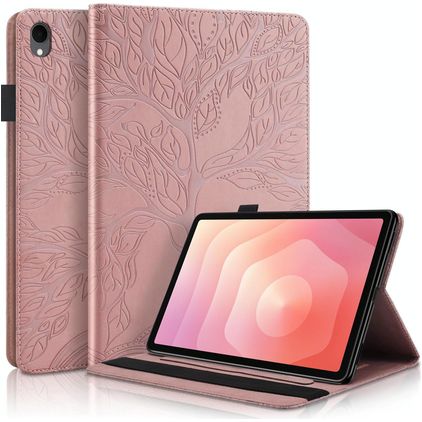 Mobigear Tree Coque Samsung Galaxy Tab S11 Etui + Porte-crayon - Rose doré