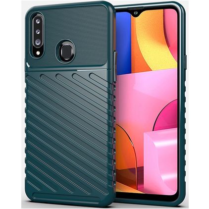 Mobigear Groove Coque Samsung Galaxy A20s Coque arrière en TPU Souple - Vert