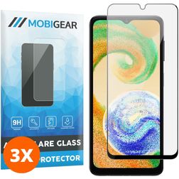 Mobigear Premium Samsung Galaxy A04s Verre trempé Protection d'écran - Compatible Coque - Noir (Lot de 3)