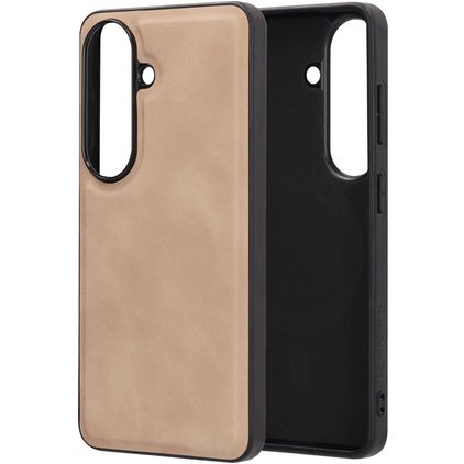Mobiparts Classic Coque Samsung Galaxy S26 MagSafe Coque arrière en TPU,Similicuir - Moonstone Beige