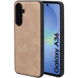Mobiparts Classic Coque Samsung Galaxy A36 MagSafe Coque arrière en TPU,Similicuir - Moonstone Beige