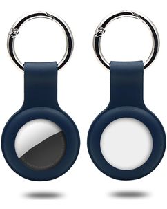 Mobigear Keychain Coque Apple AirTag Porte-clés en Silicone Souple - Dark Blue