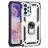 Mobigear Armor Ring Samsung Galaxy A23 Plastique rigide Coque arrière Antichoc avec bague de maintien - Argent