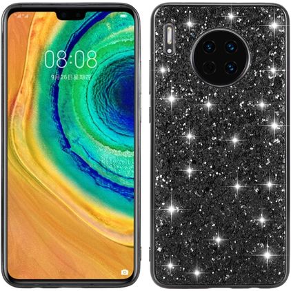 Mobigear Glitter Coque Huawei Mate 30 Coque arrière Rigide - Noir