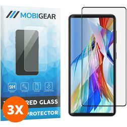 Mobigear Curved LG Wing Verre trempé Protection d'écran - Compatible Coque - Noir (Lot de 3)