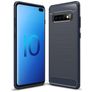 Mobigear Brushed Slim Samsung Galaxy S10 Plus TPU souple Coque arrière - Bleu