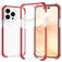 Mobigear Full Bumper Coque iPhone 14 Plus Coque arrière Rigide Anti-Chocs - Transparent / Rouge