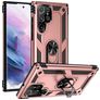 Mobigear Armor Ring Coque Samsung Galaxy S23 Ultra Coque arrière Rigide Anti-Chocs avec Anneau-Support - Rose doré