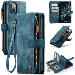 Caseme C30 Housse iPhone 14 Plus Etui Porte-Monnaie - Bleu