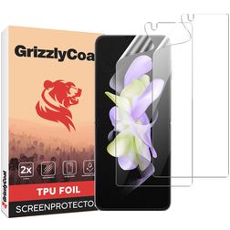 GrizzlyCoat Samsung Galaxy Z Flip 4 Hydrogel TPU Protection d'écran - Compatible coque + Cadre de pose (Lot de 2)