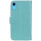 Mobigear Roses Housse iPhone XR Etui Porte-Monnaie - Turquoise